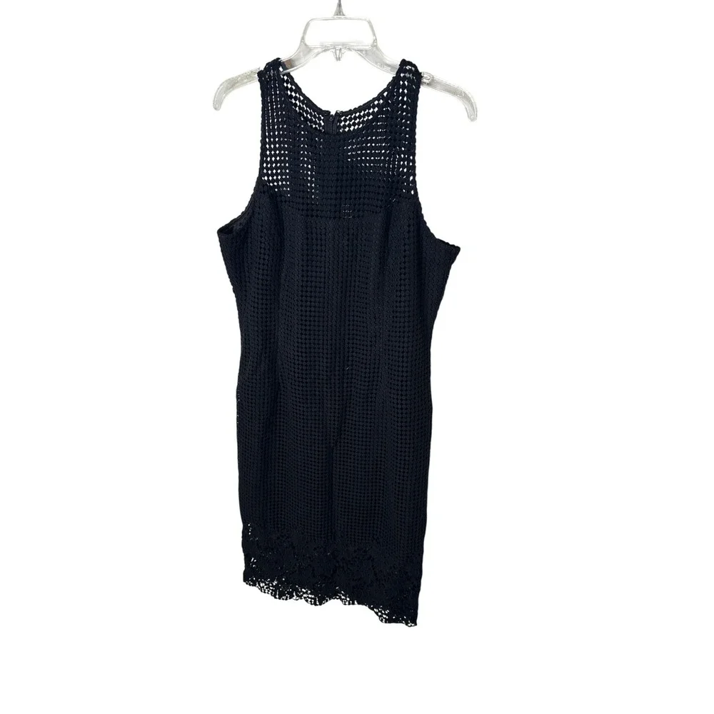 WHITE HOUSE BLACK MARKET Black Crochet Lace Sheath Dress Size 14